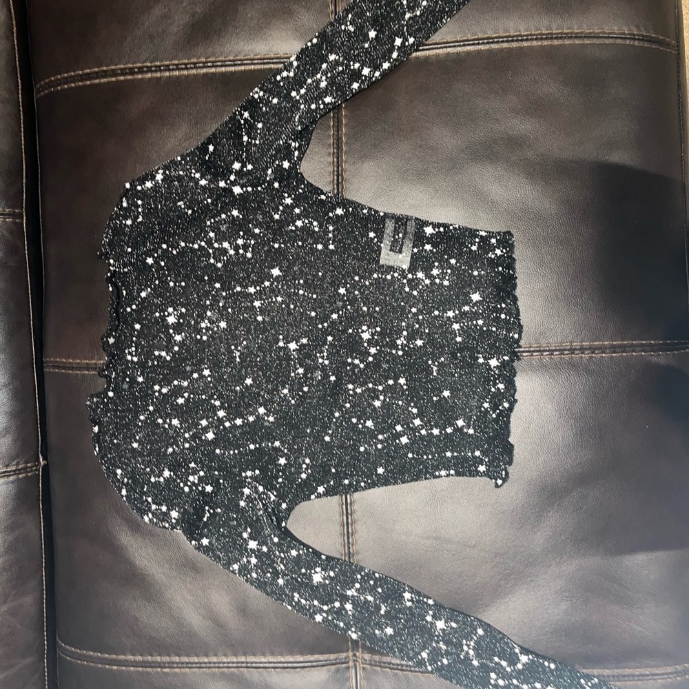 Shein Long Sleeve Mesh Star Top